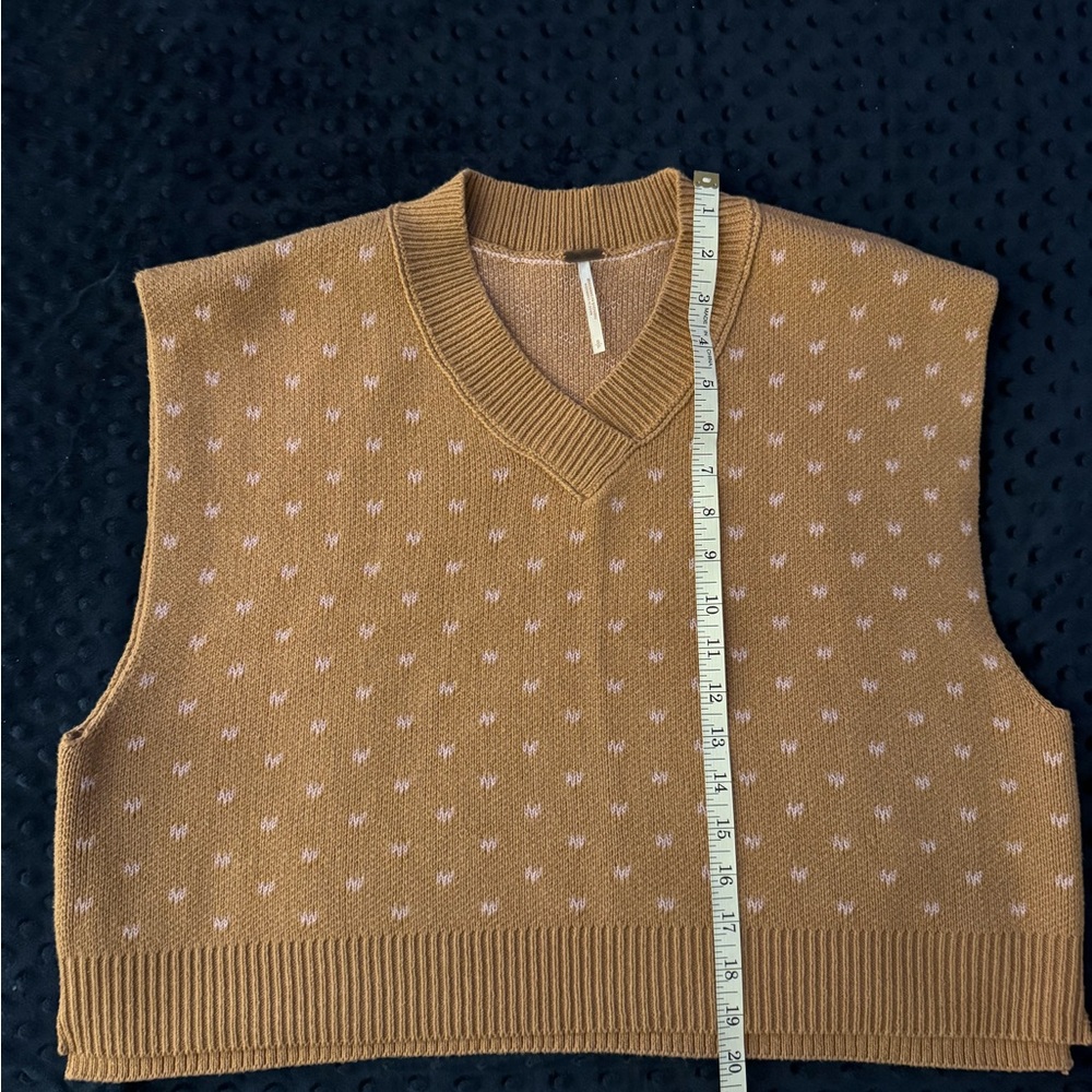 Free People Knit Sleeveless Sweater Heart Vest